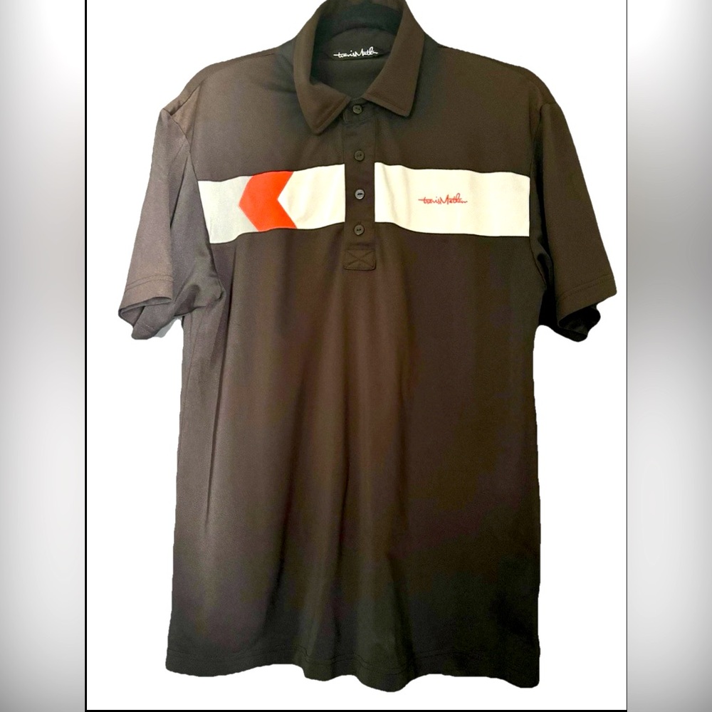 TravisMathew TRAVIS MATHEW Polo Shirt Men Medium Retro Brown Orange Gray RETIRED